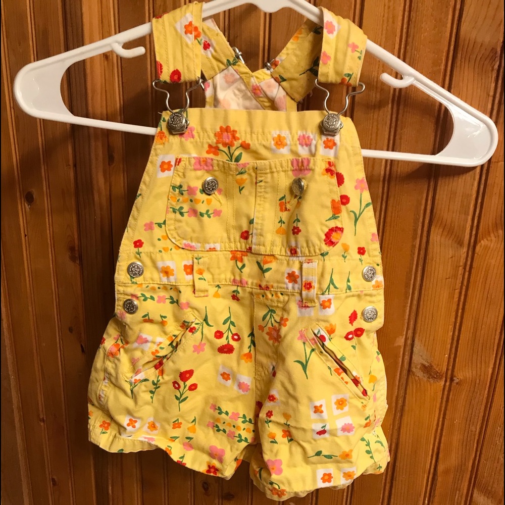 Old navy 2/3t girls shorts overalls floral